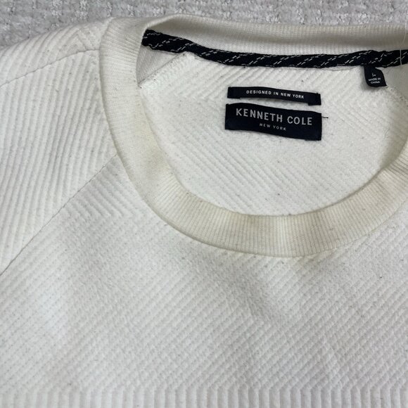 Kenneth Cole White Thermal Crewneck Sweater Men's Size Large Read* - Picture 14 of 15